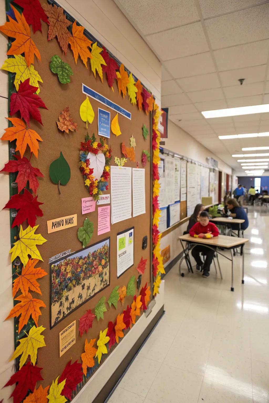 A bulletin board celebrating the beauty of the seasons