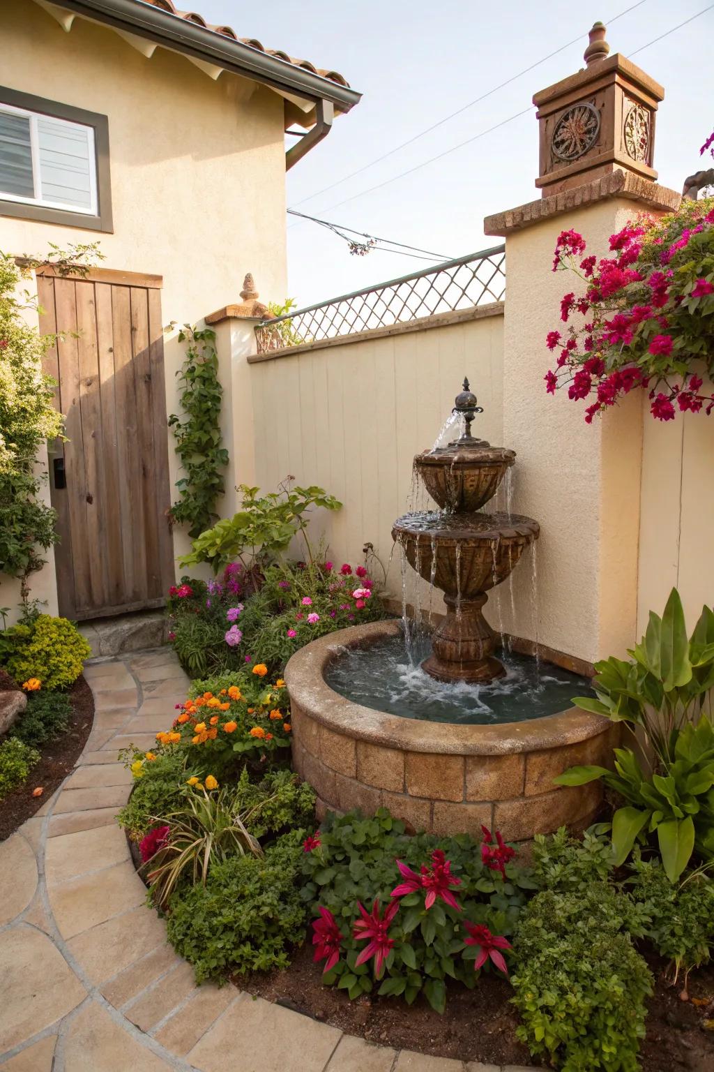 Compact wall fountains are ideal for small spaces.