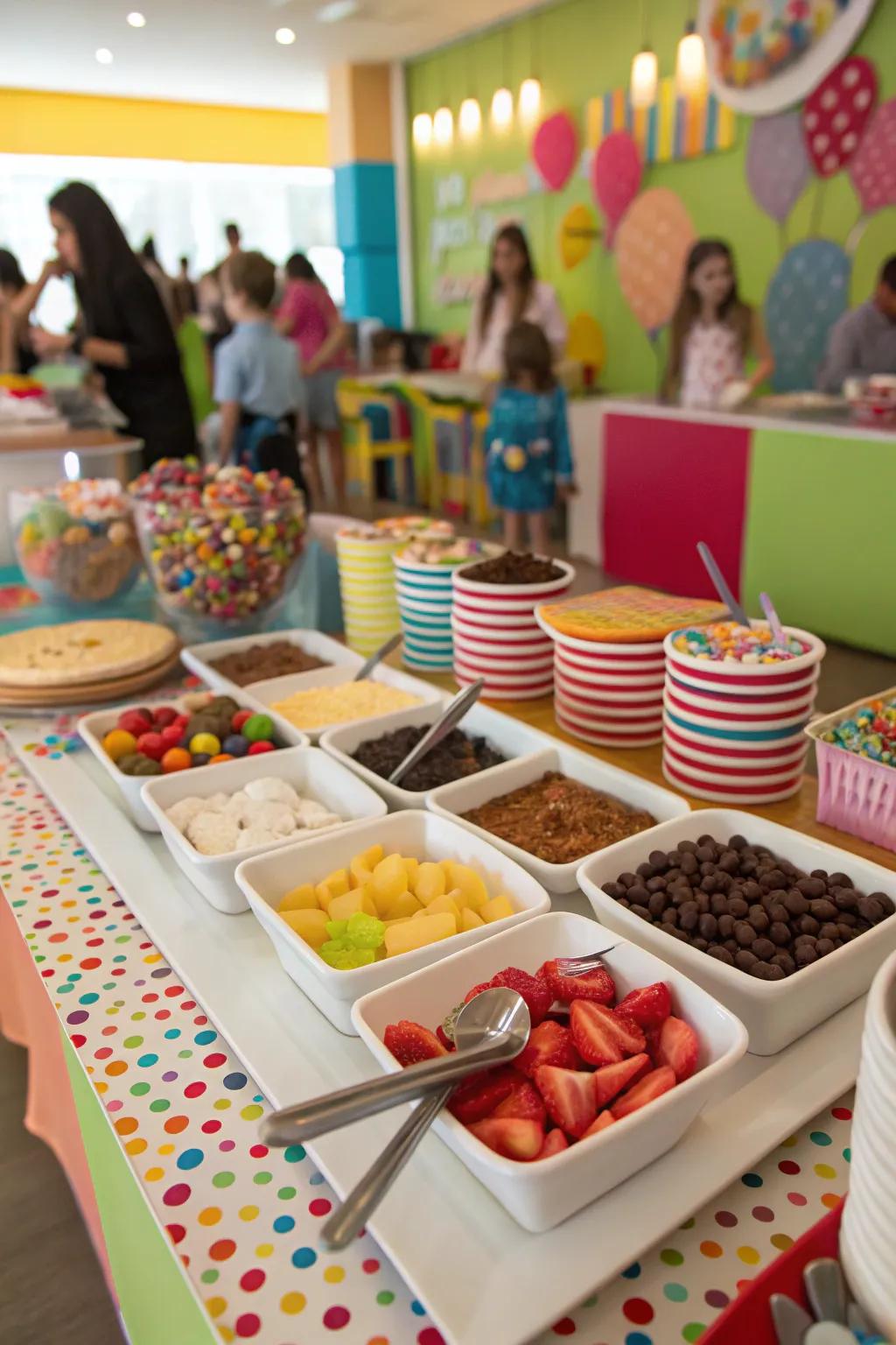 A DIY dessert bar offering guests a personalized dessert experience.