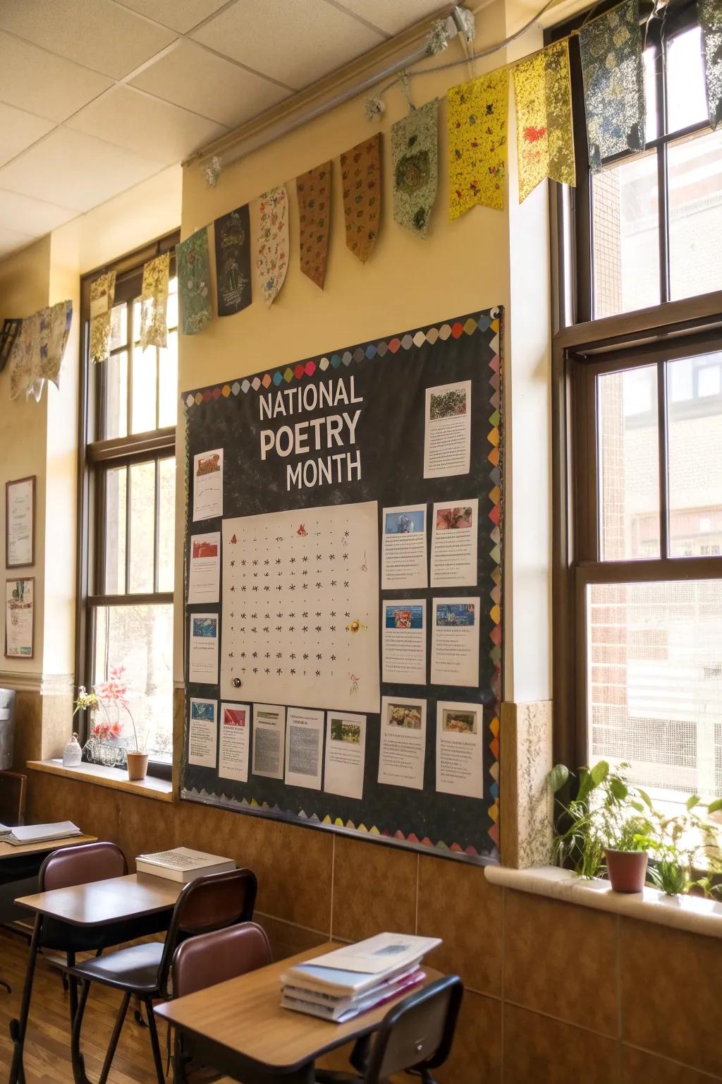 Celebrate National Poetry Month with a themed board.