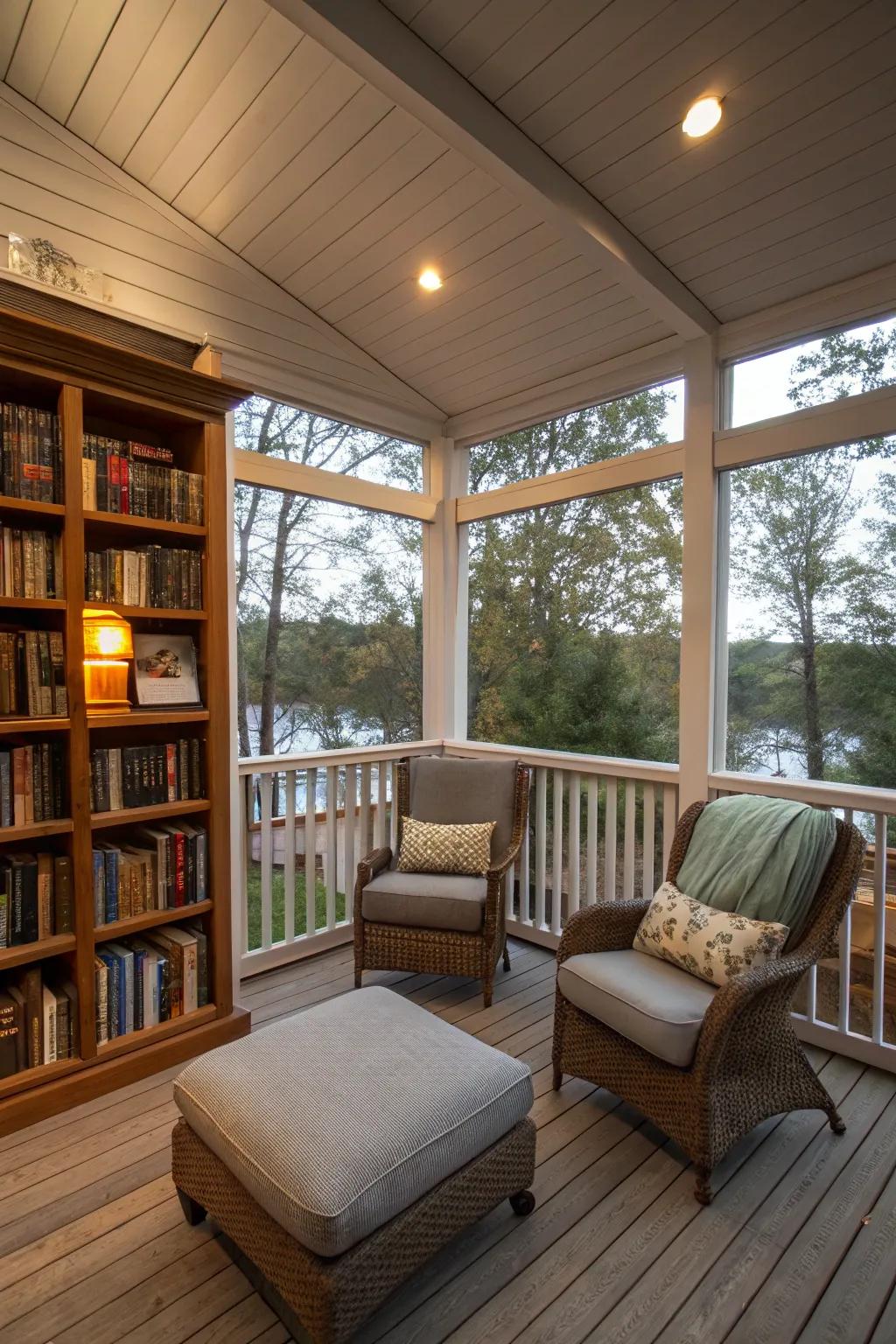 A tranquil reading nook for book lovers.