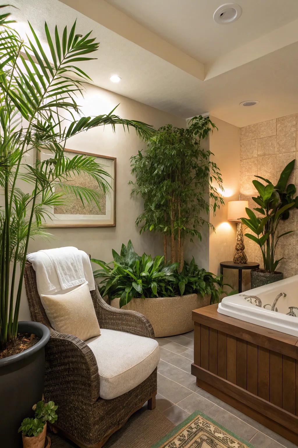 Plants bring a refreshing and natural touch to your spa bed space.