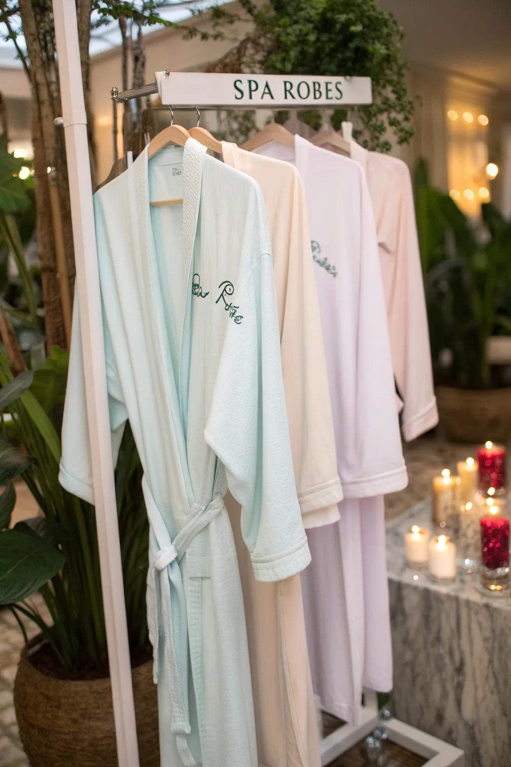 Custom robes add a personal touch to your spa sleepover.