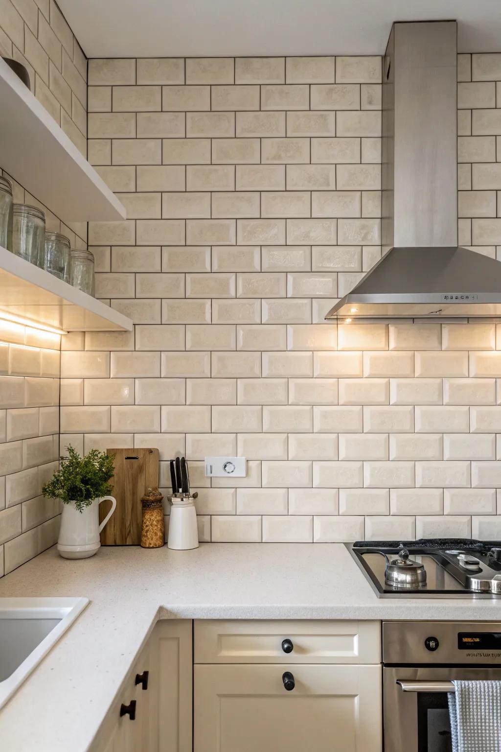 Neutral colors offer a clean and timeless backdrop.