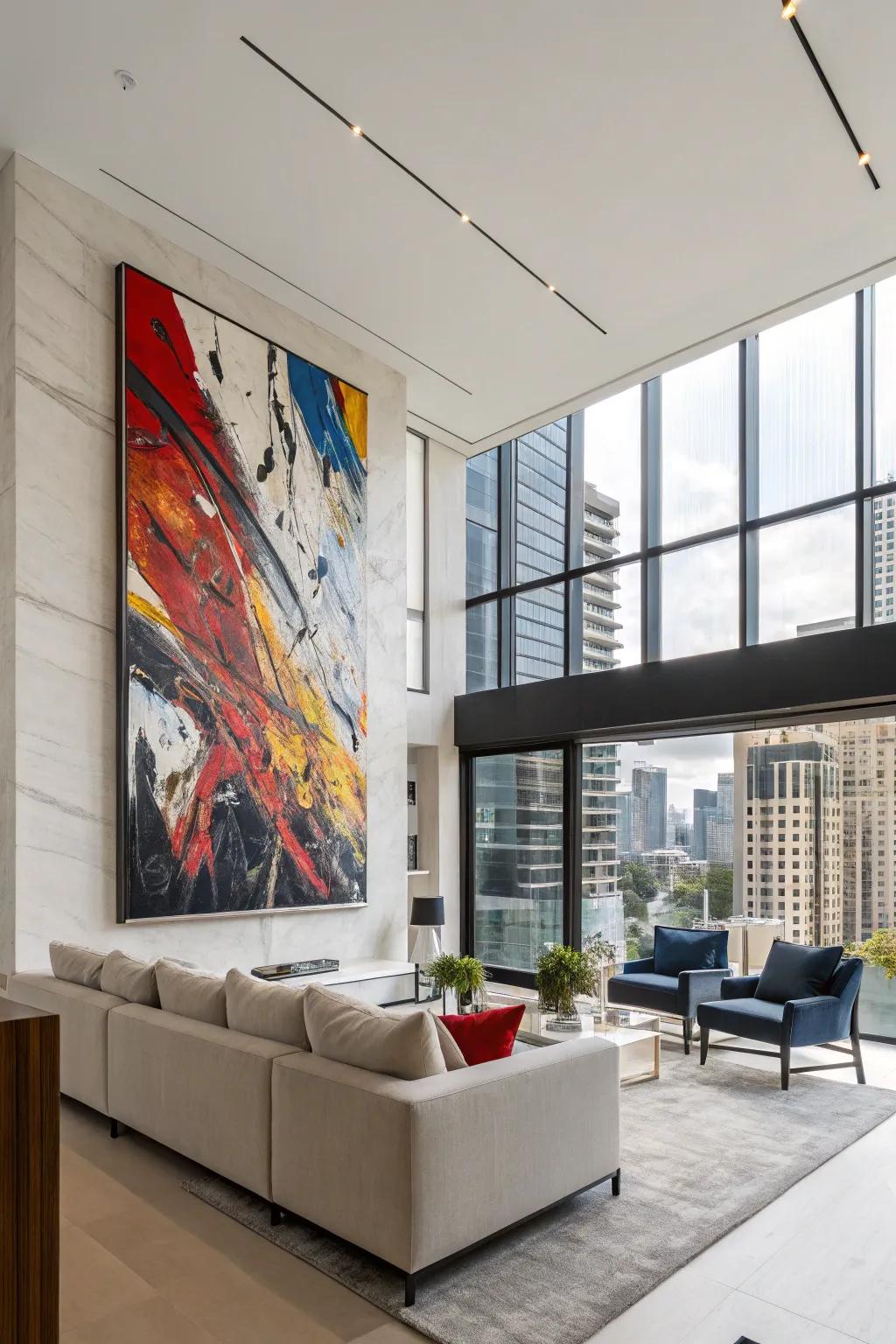 Modern art pieces add personality and style to urban spaces.