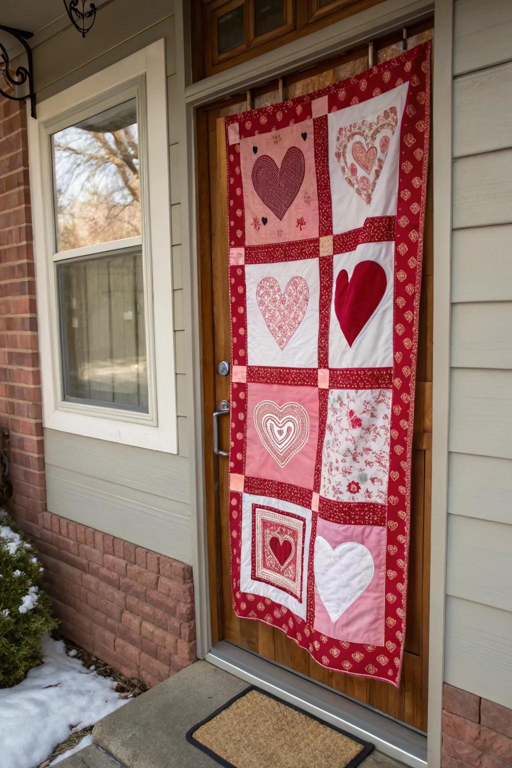 Layered textiles bring warmth and coziness to Valentine's decor.