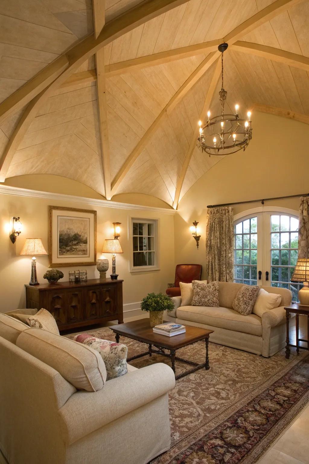 Warm neutrals create a cozy and inviting atmosphere.