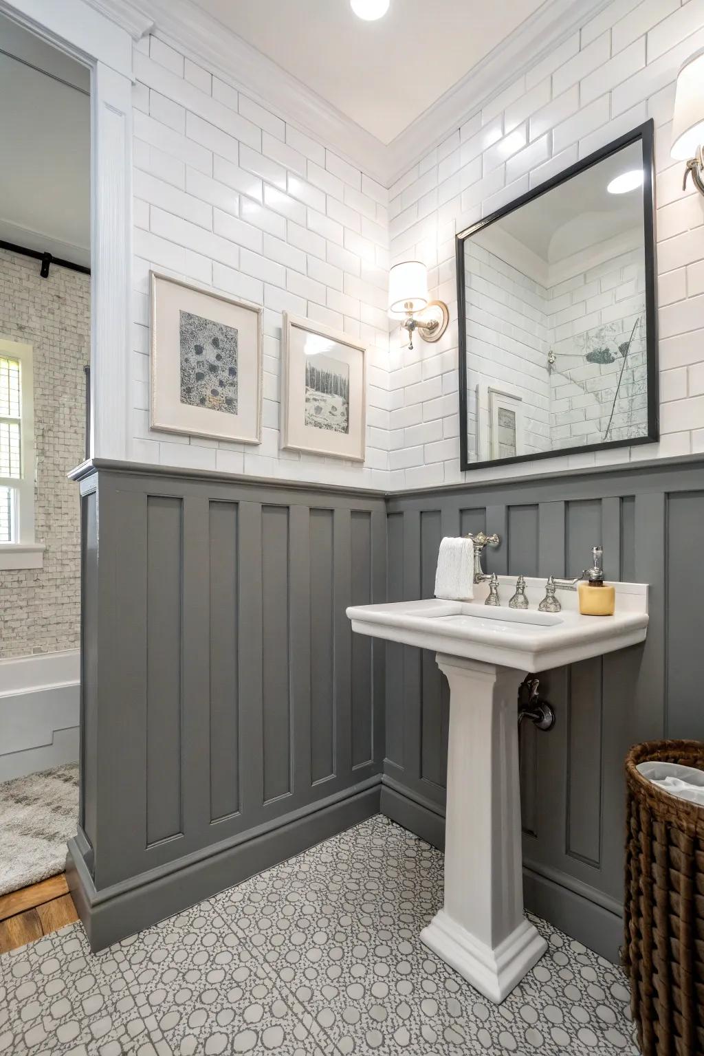 Batten wainscoting makes a unique and bold statement.