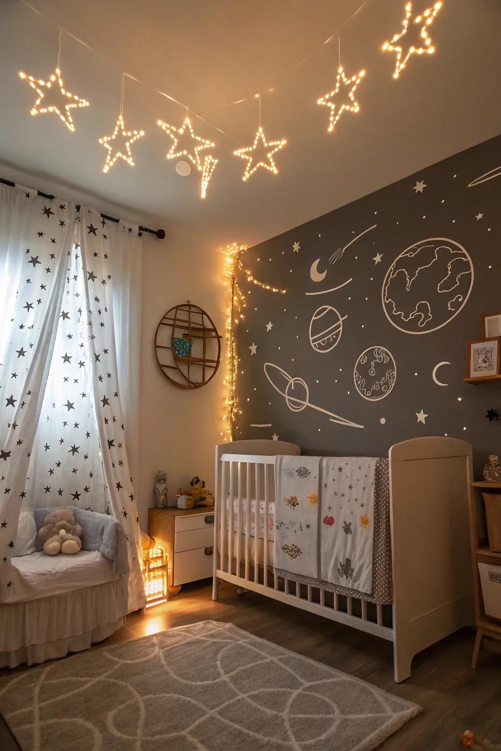 Dream among the stars with a celestial-themed nursery.