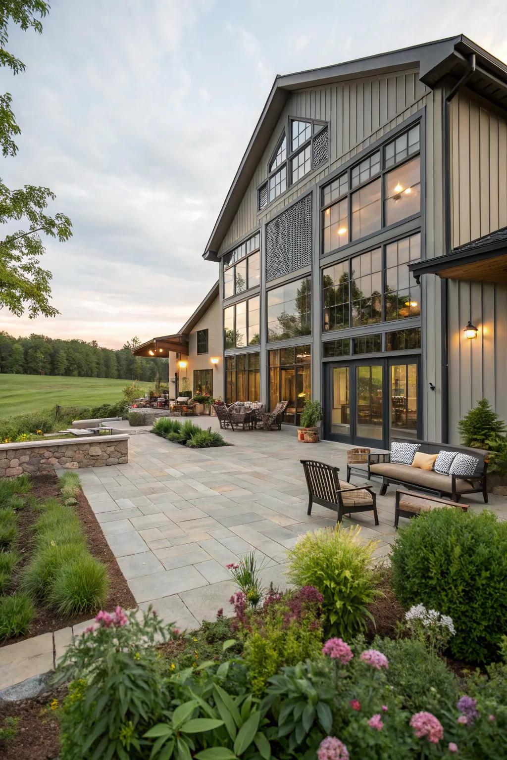 A seamless integration of indoor and outdoor spaces in this charming barndominium.