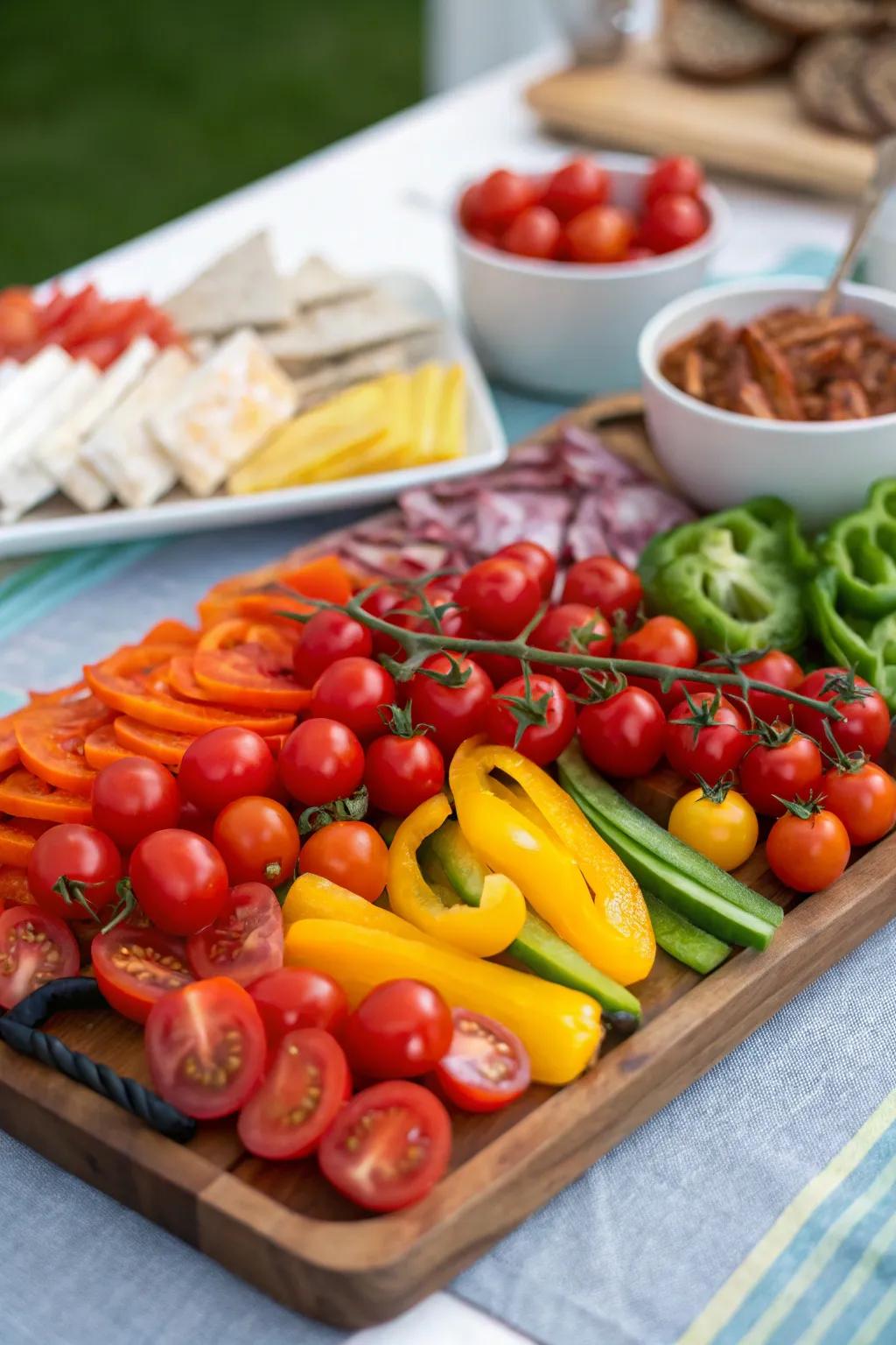 Fresh vegetables bring a burst of color and flavor
