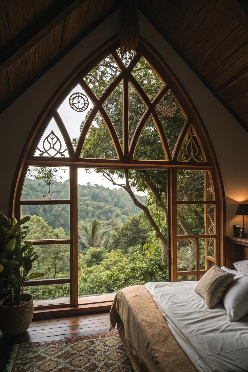 Unique window frames add character and charm to your bedroom.