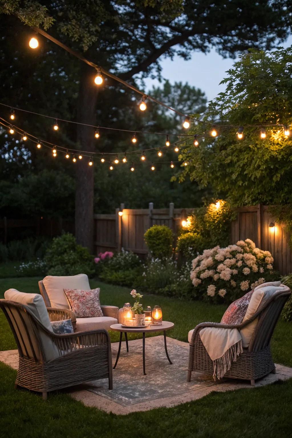 An outdoor setup offers a relaxed and refreshing birthday experience.