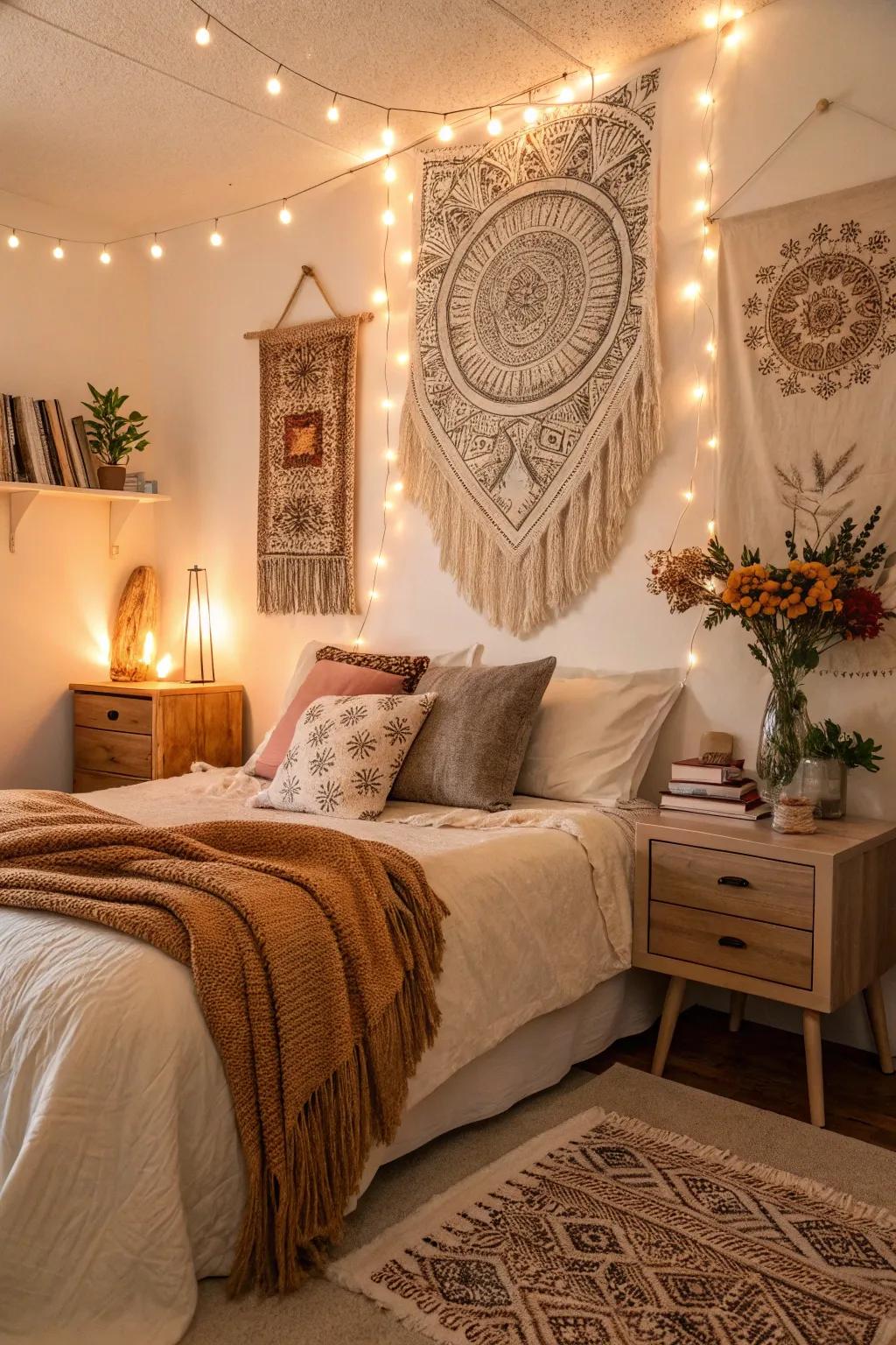 Soft lighting adds a warm, intimate glow to your bedroom.
