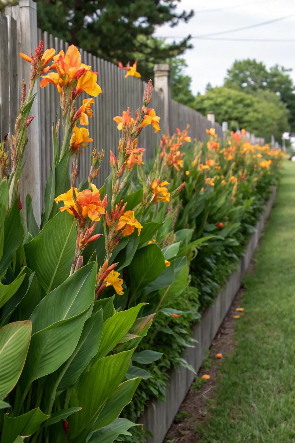 Use canna lilies as a natural privacy screen.