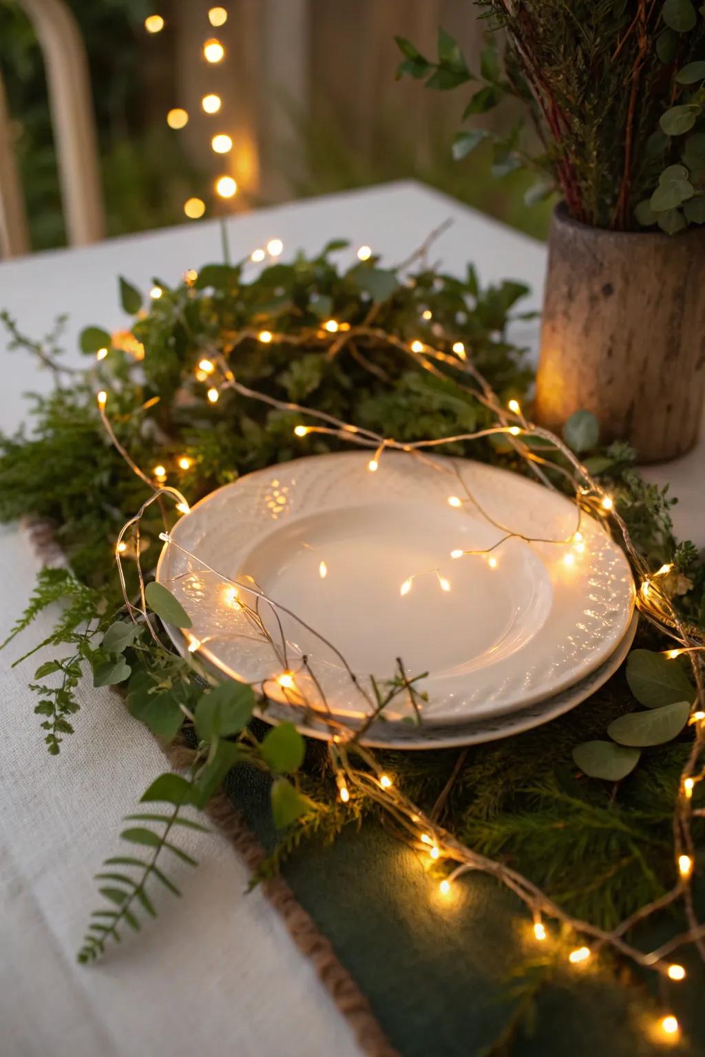 Add sparkle to your table with twinkling light centerpieces.