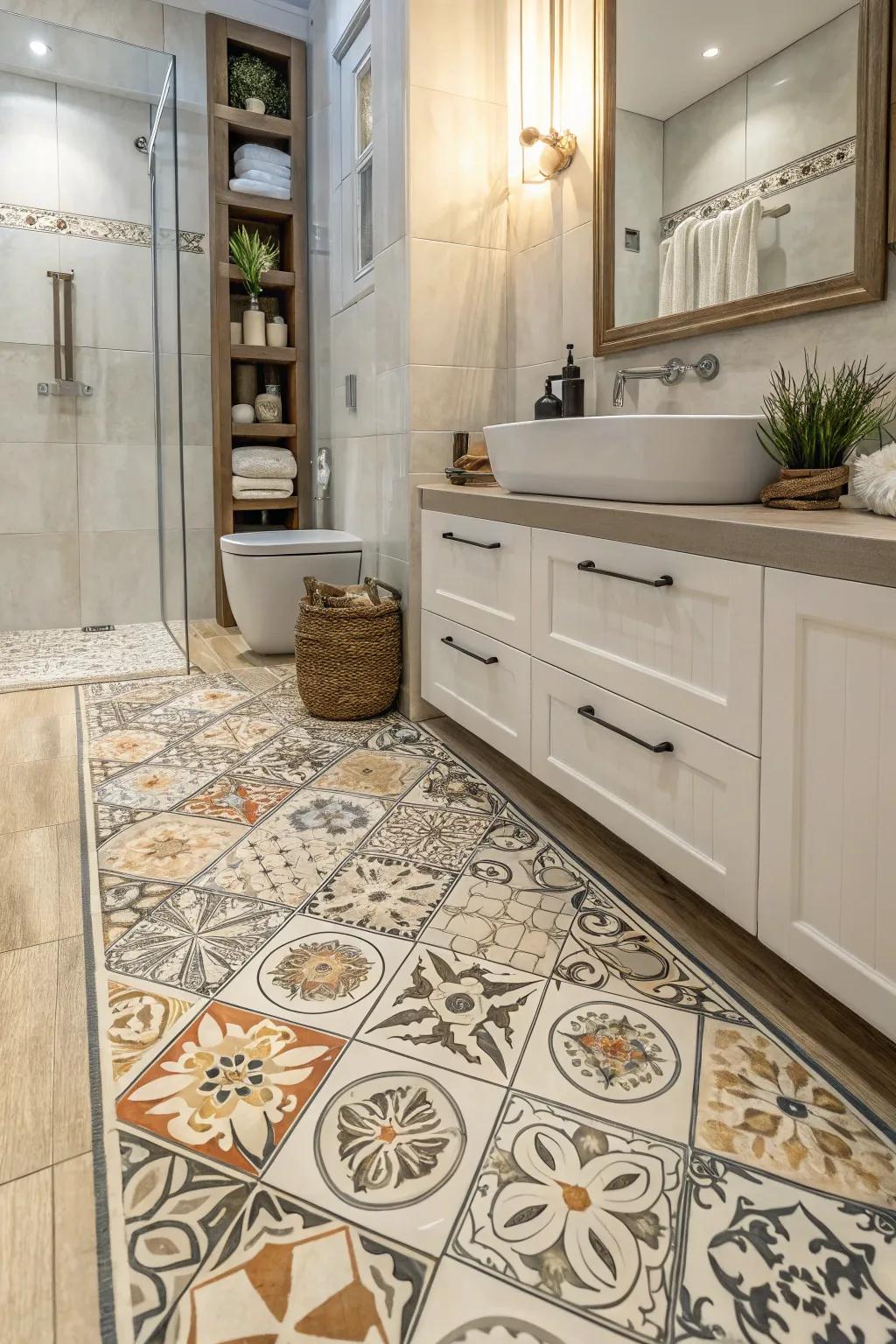 Luxury vinyl tiles allow for endless design possibilities.