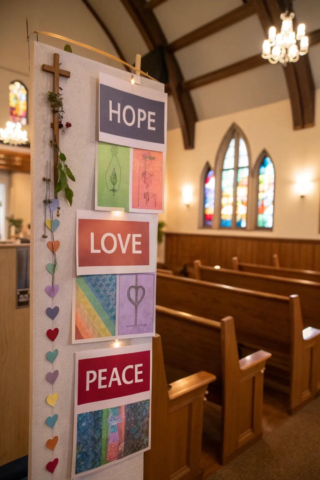 Interactive bulletin board with detachable cards for personal inspiration.