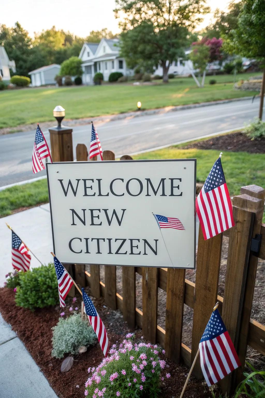 Personalized signs celebrate new beginnings.