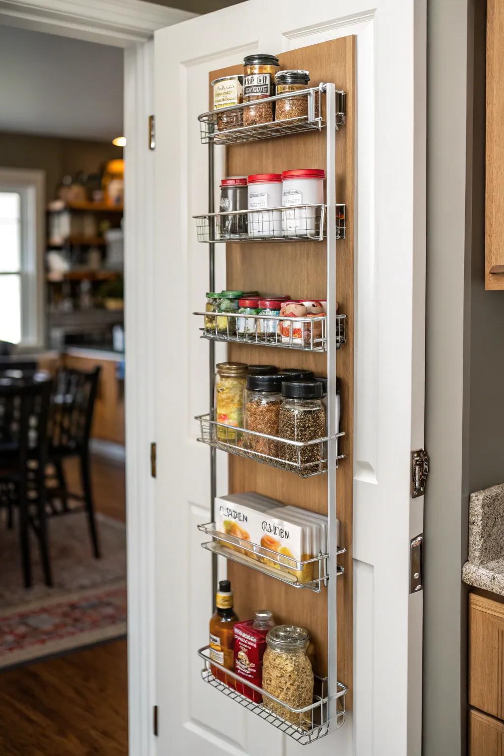 Door racks provide easy access to frequently used items.