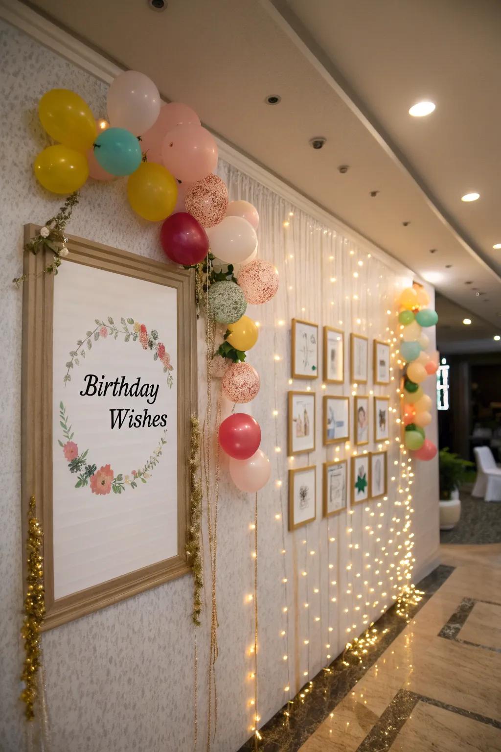 Inspirational quotes and birthday wishes adding a personal touch to the decor.