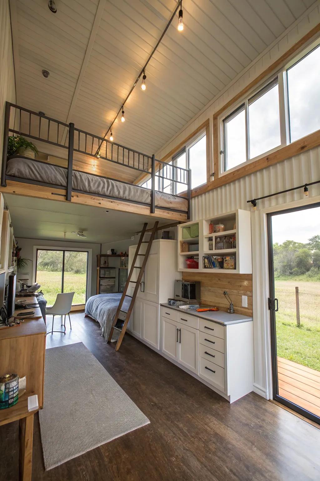 High cube containers allow for creative loft and storage solutions.