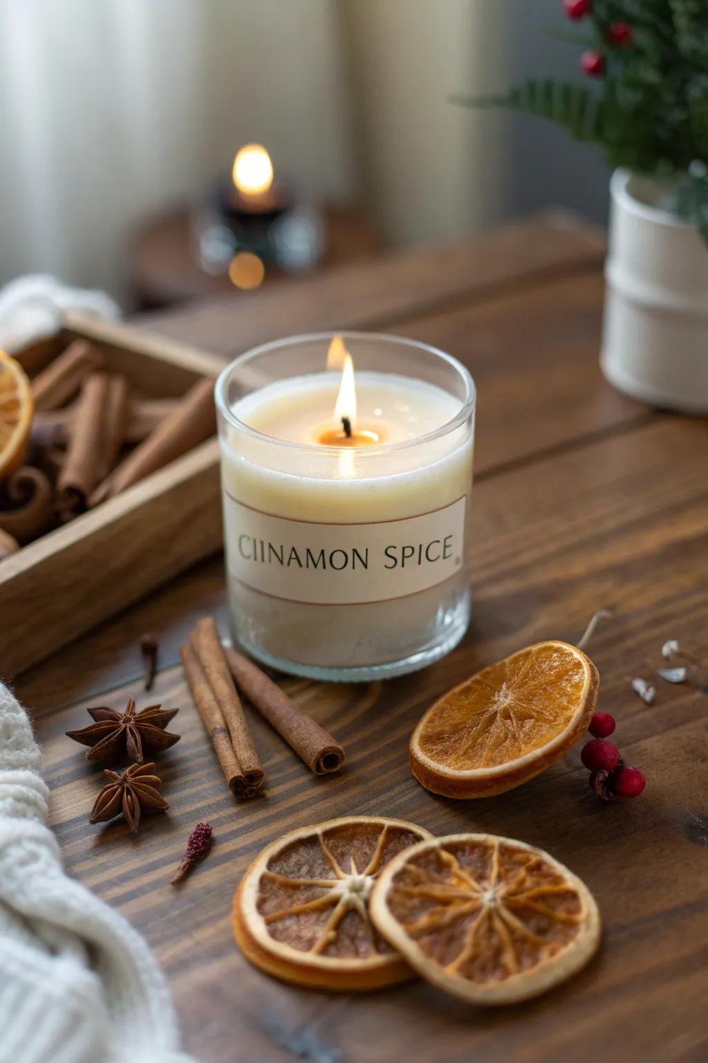 Cinnamon Spice Candle for Festive Gatherings