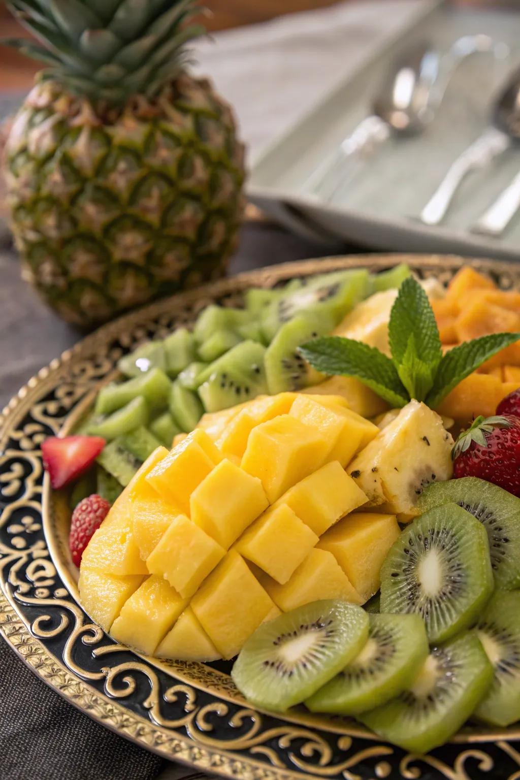 Brighten your day with a refreshing tropical fruit salad.