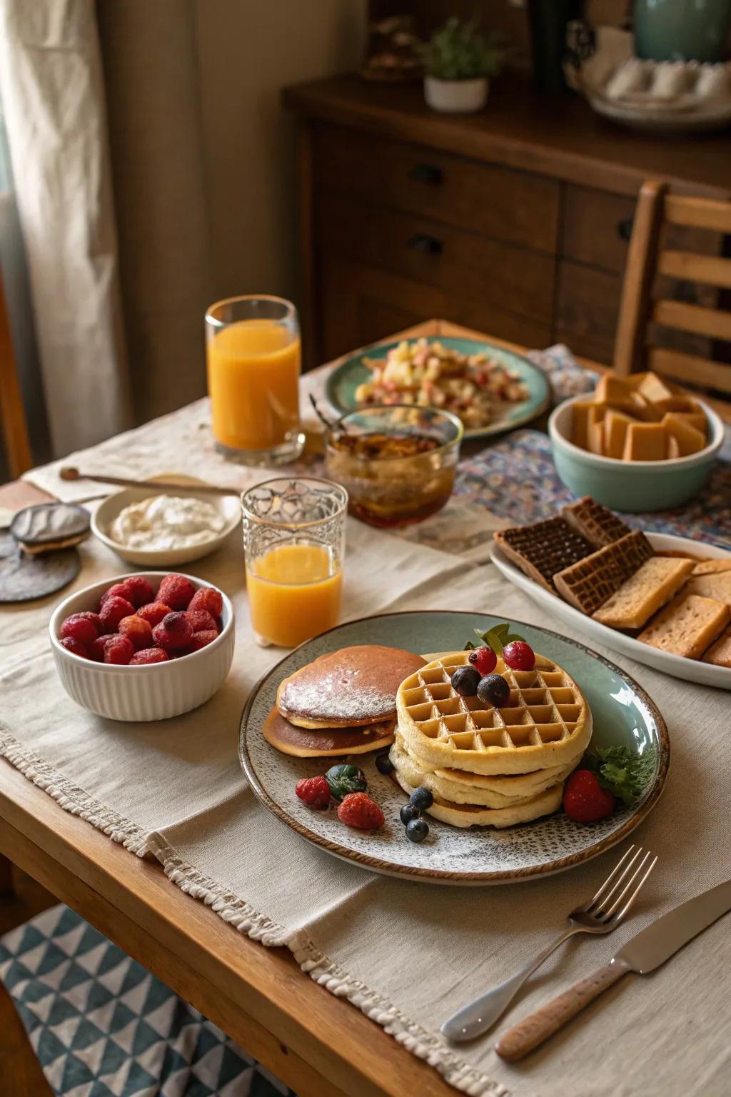 Revel in the comfort of breakfast foods at dinner.