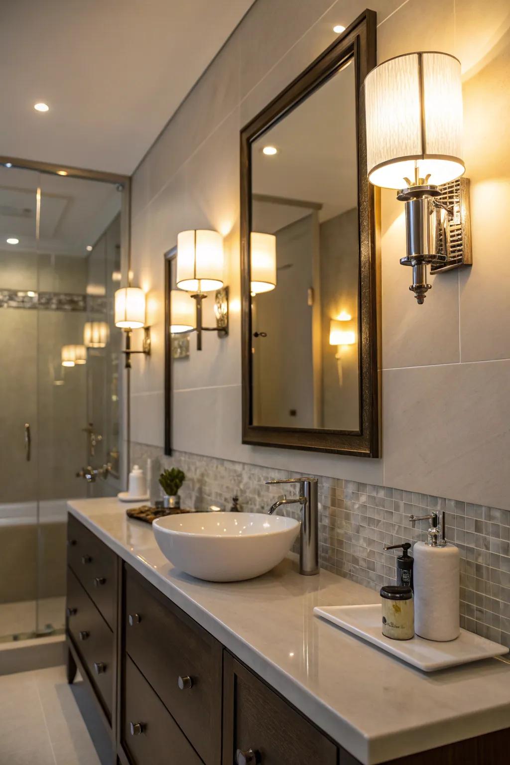 Ambient lighting sets the perfect mood for relaxation.