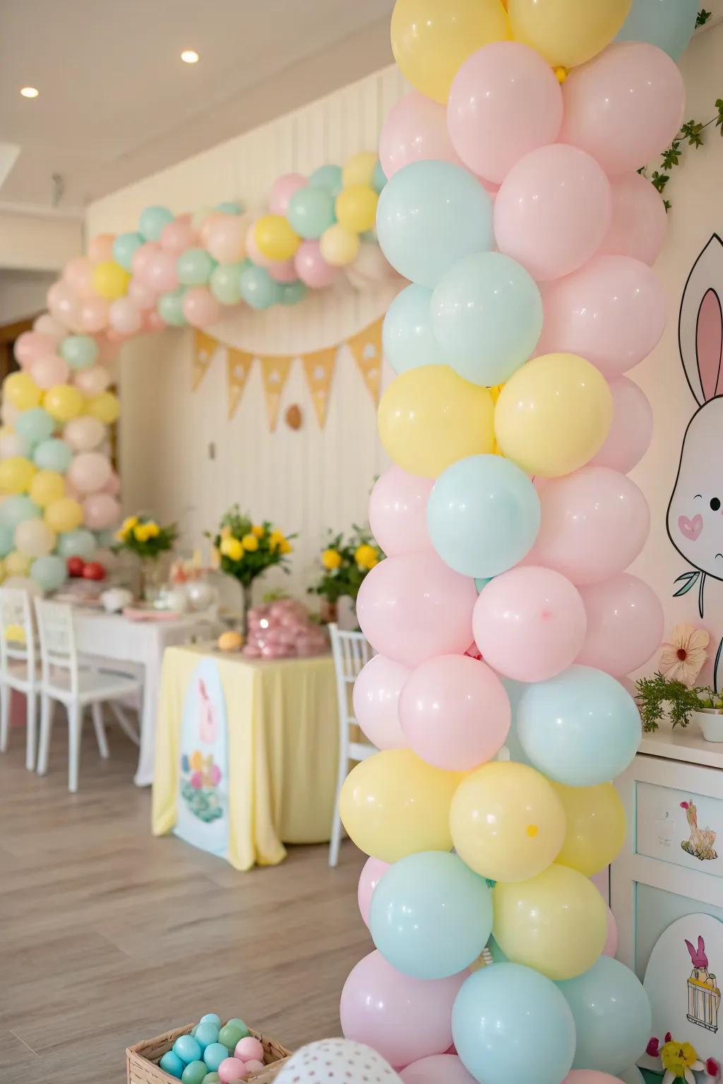 Pastel balloons bring a festive and colorful touch to your Easter celebrations.