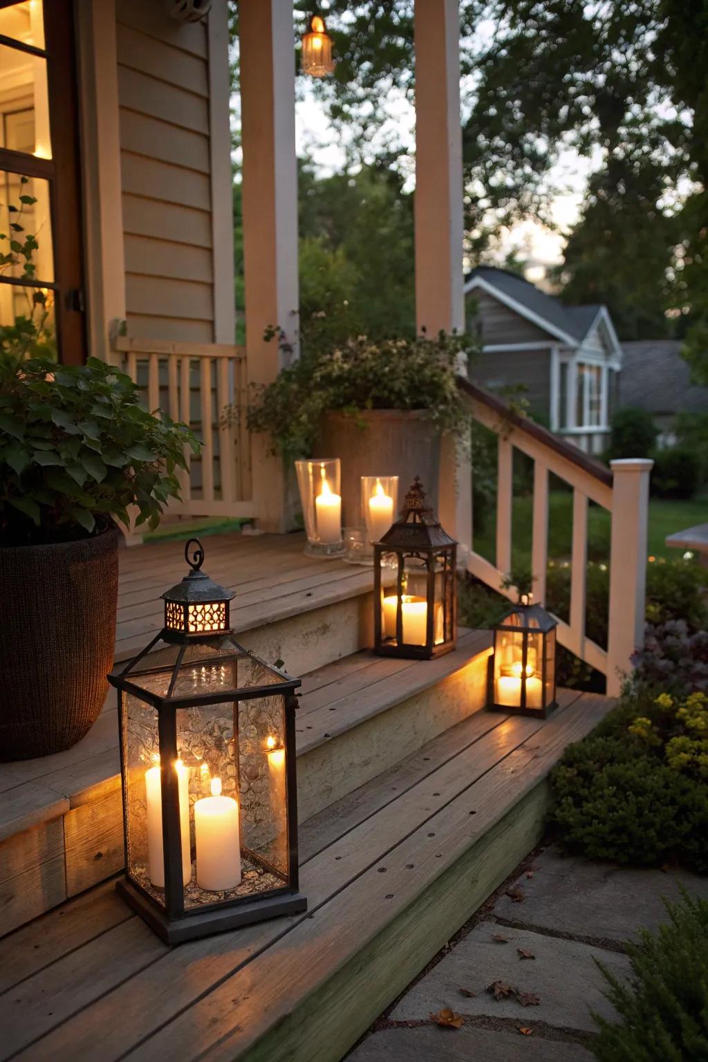 Lanterns add warmth and atmosphere to your Easter porch.