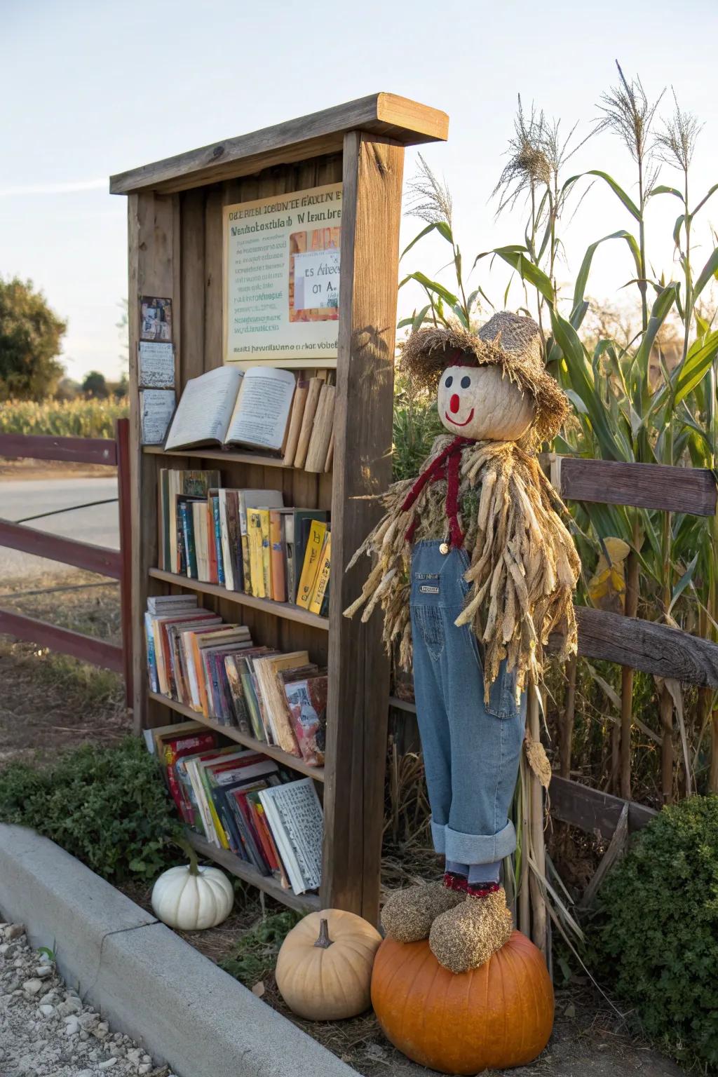 A scarecrow-themed bulletin board perfect for fall.