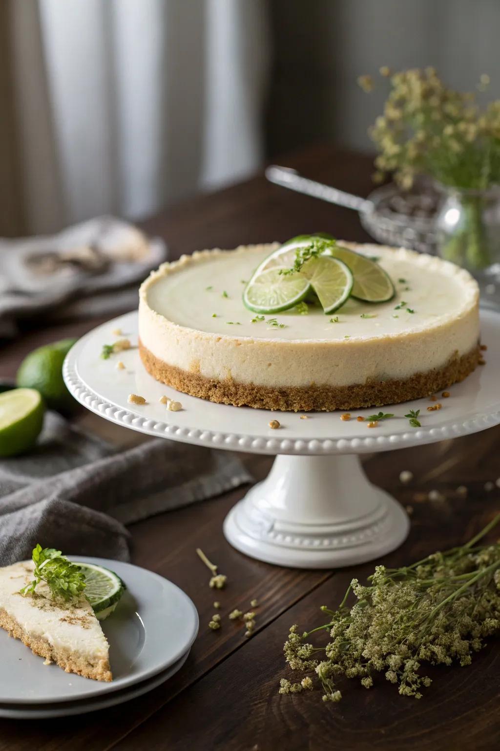 Minimalist presentation highlights the pie’s natural beauty.