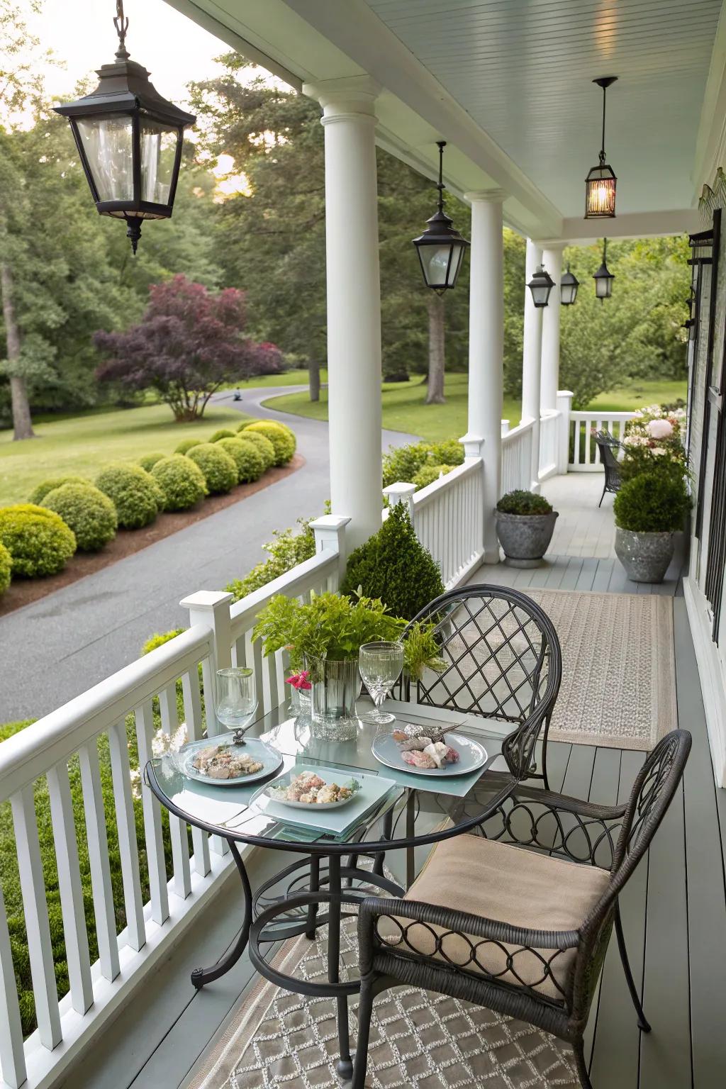 Add modern elegance with a glass-top table.