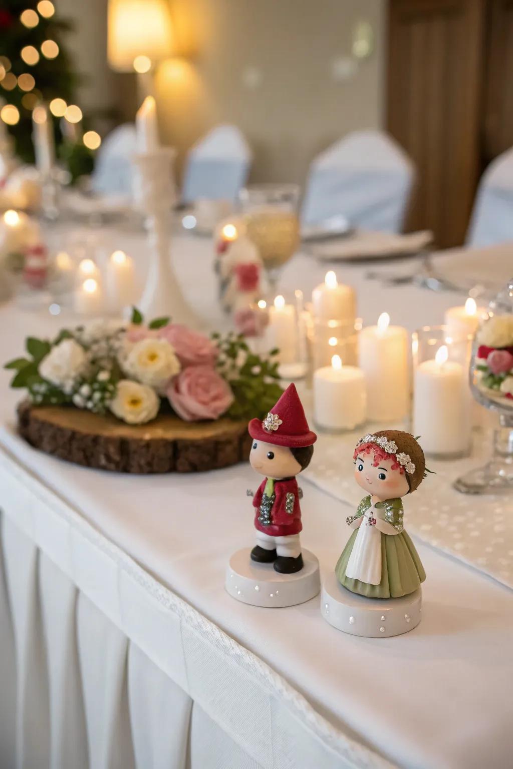 Themed elements add a personal touch to your centerpiece.