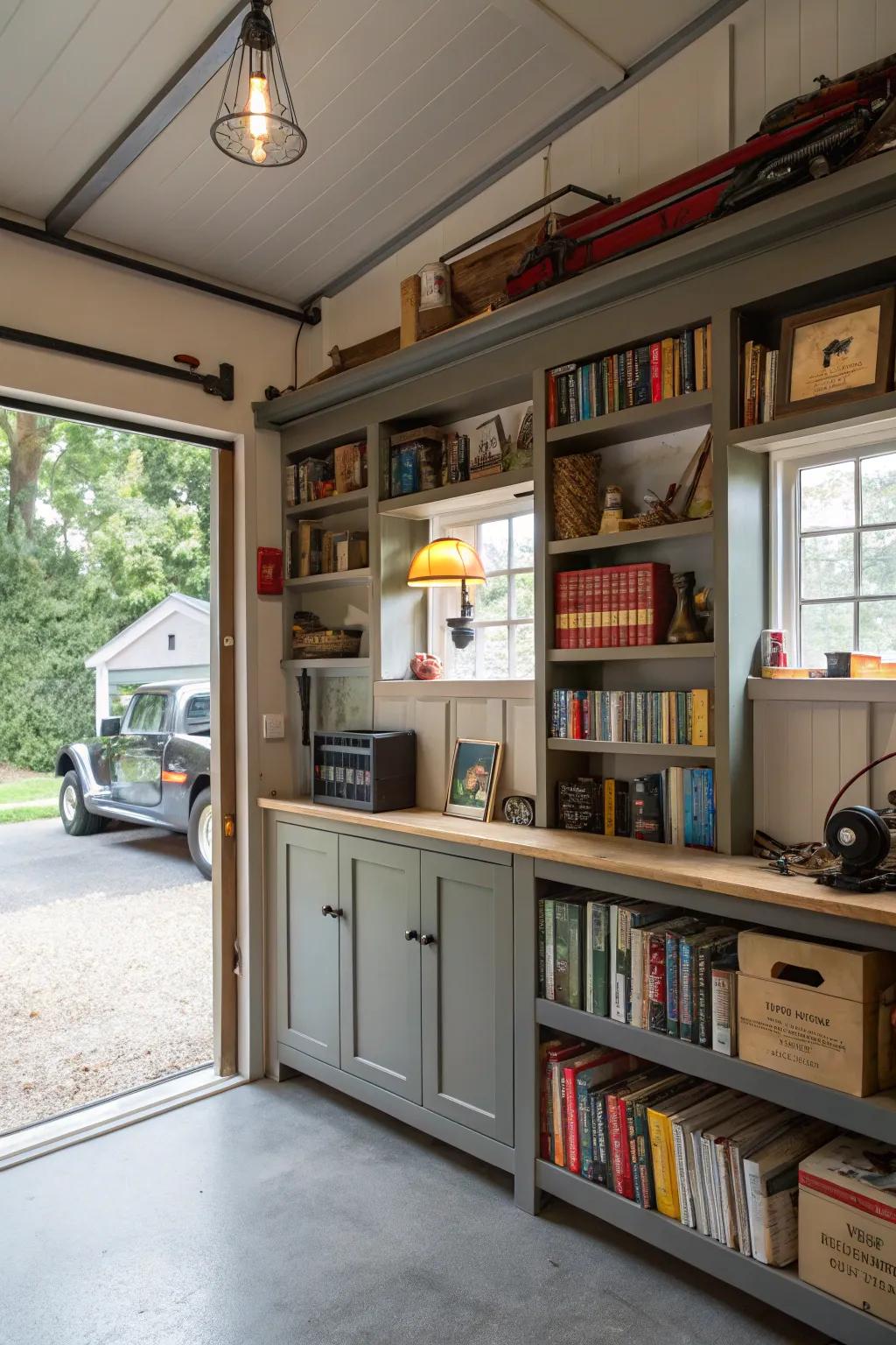 Keep your space organized and stylish with open shelving.