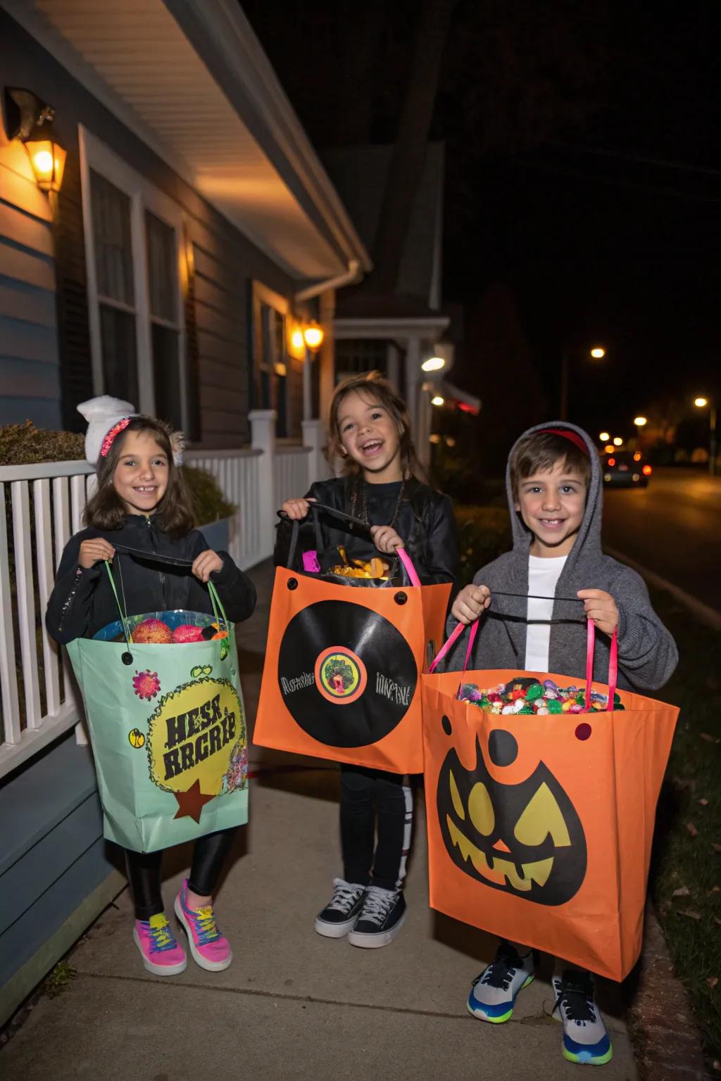 Personalized bags make trick-or-treating even more fun.