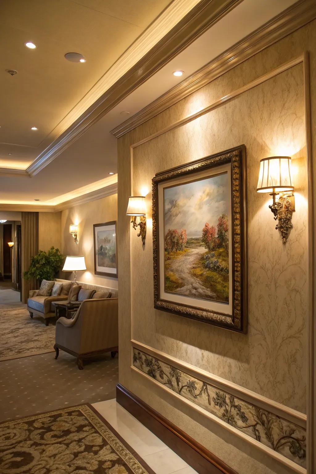 Lighting enhances the beauty of your walls