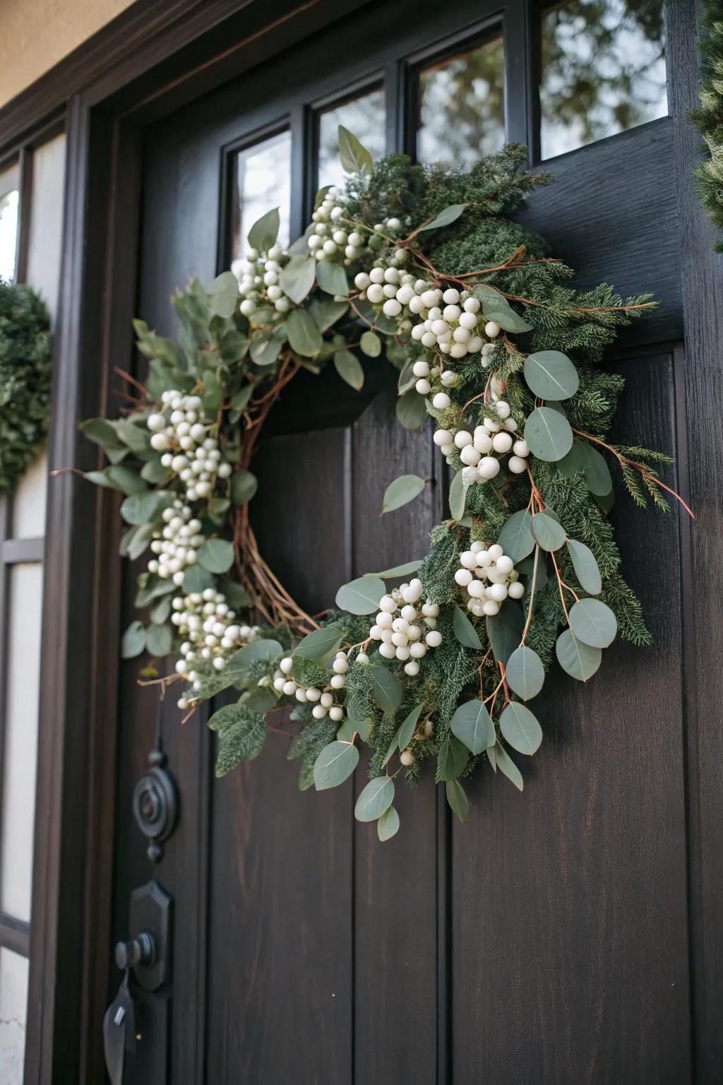 An elegant wreath with a minimalist touch.