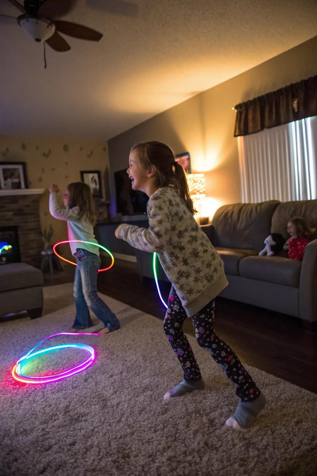 Light up the party with a glow-in-the-dark dance session.