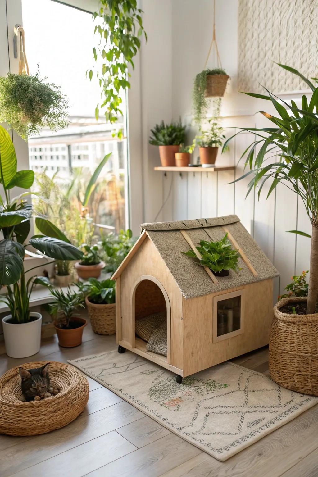 An eco-friendly oasis that's soothing for both cats and humans.