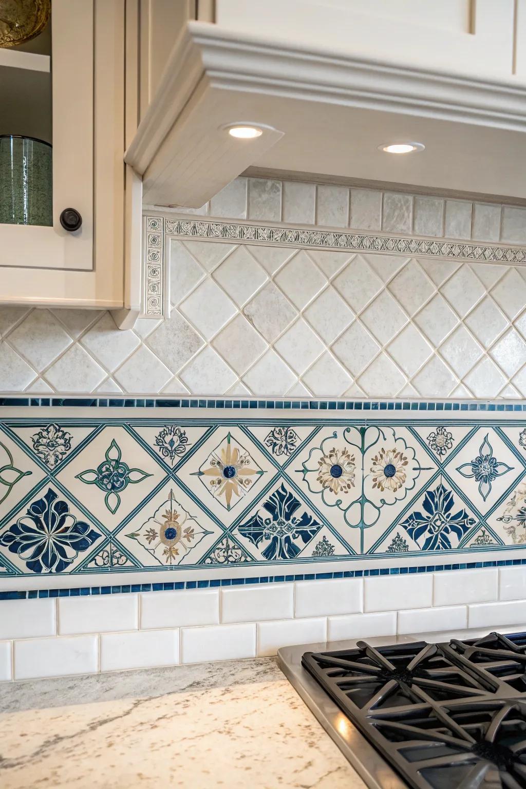 Borders add a refined touch to your kitchen's aesthetic.