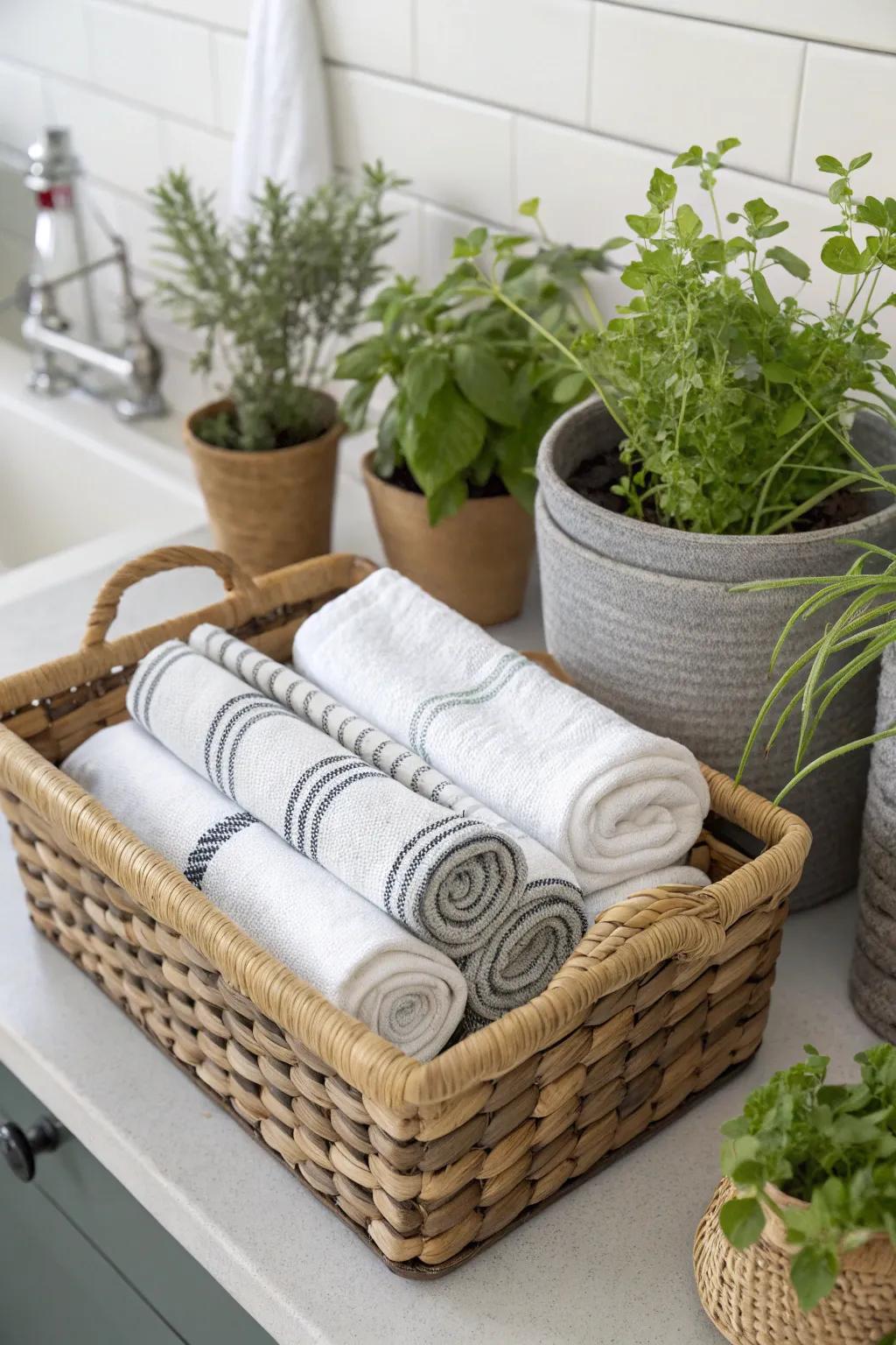 Natural elements bring warmth and charm to kitchen decor.