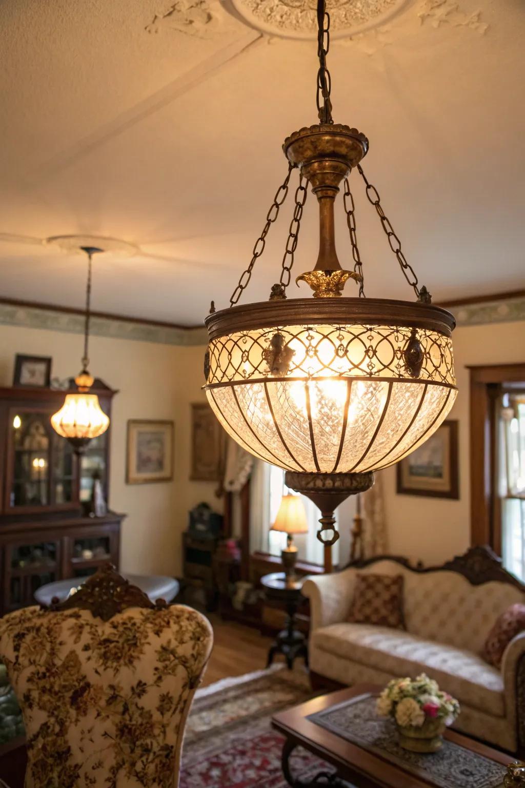 Vintage fixtures revive charm and nostalgia.