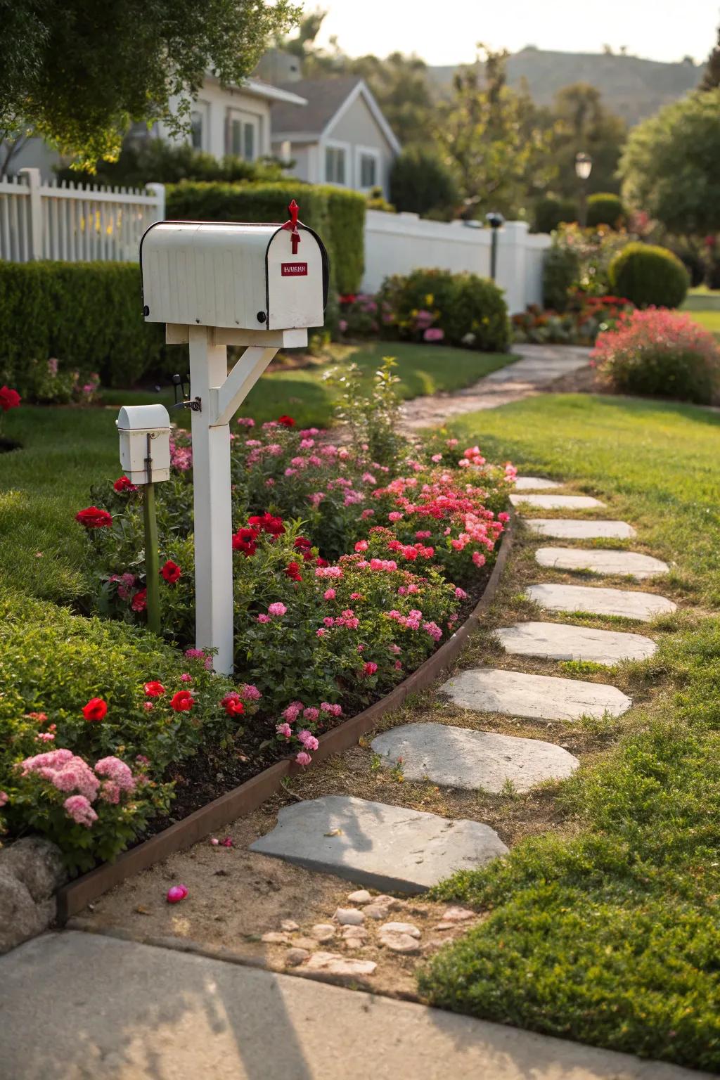 Stepping stones provide charm and easy access to your mailbox.