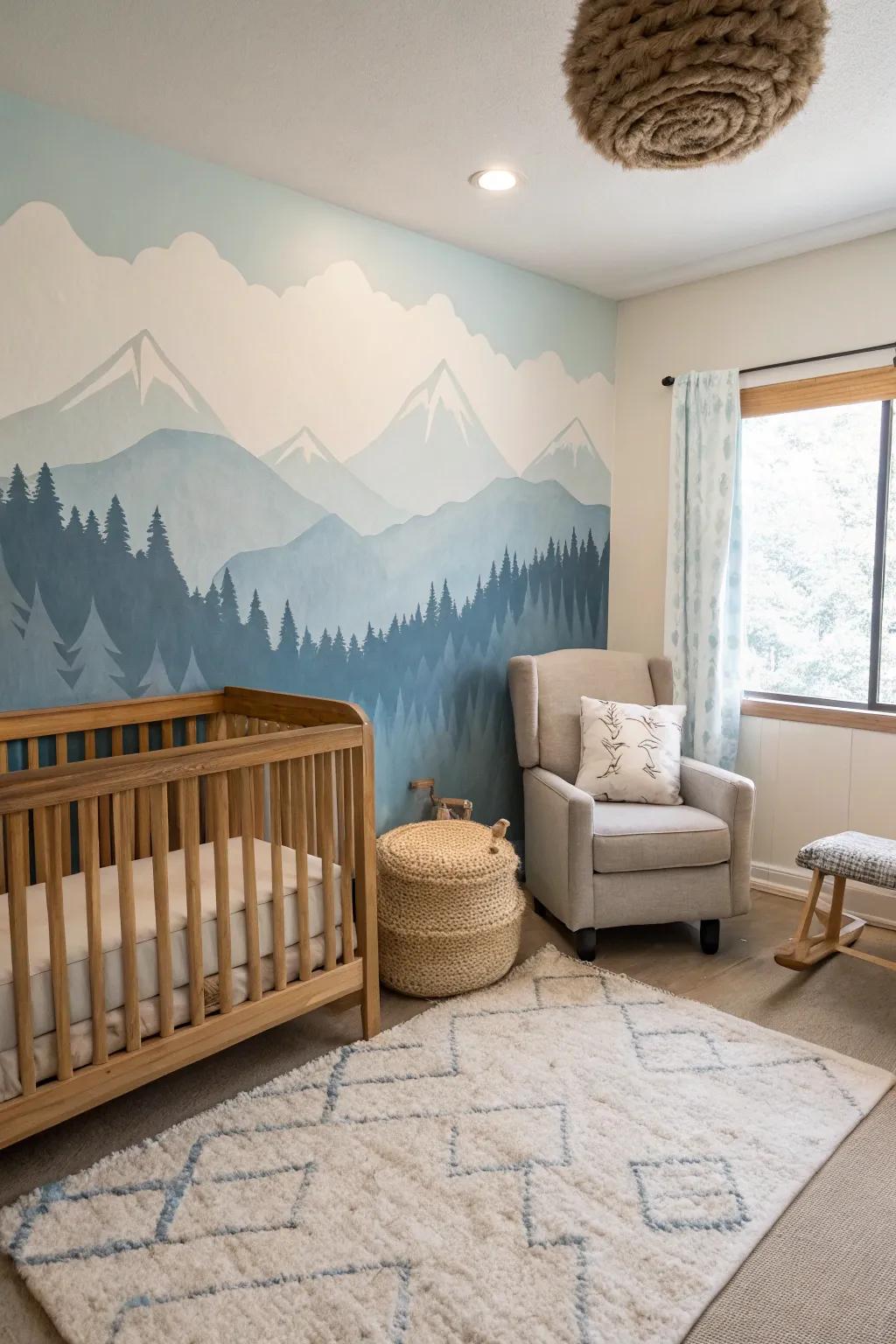 Find peace and serenity in a mountain-inspired nursery.