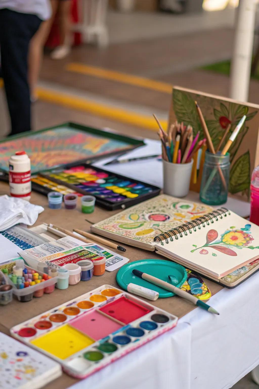 An array of art supplies ready to inspire creative projects.