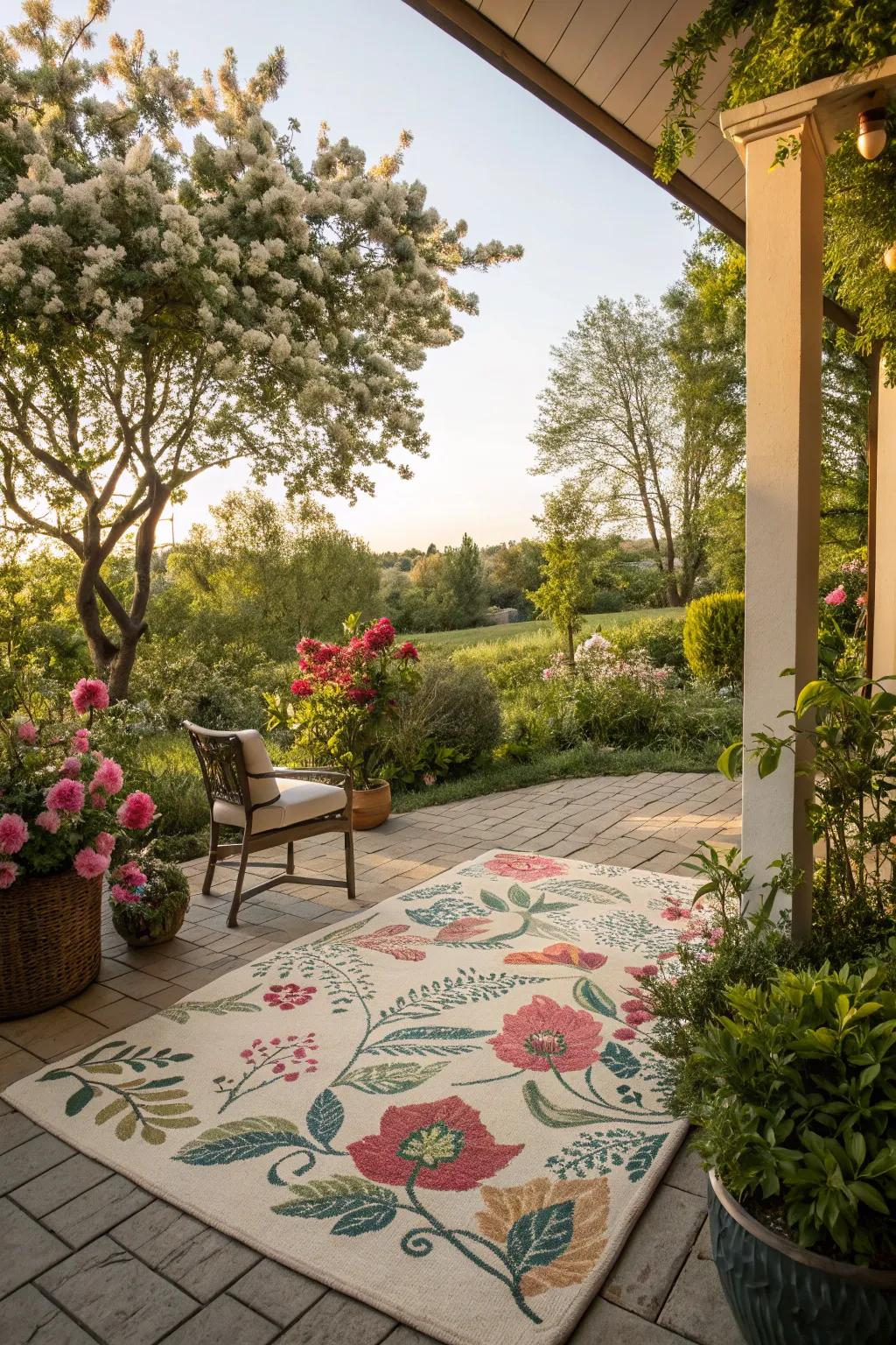 Bring the garden to your patio with floral patterns.