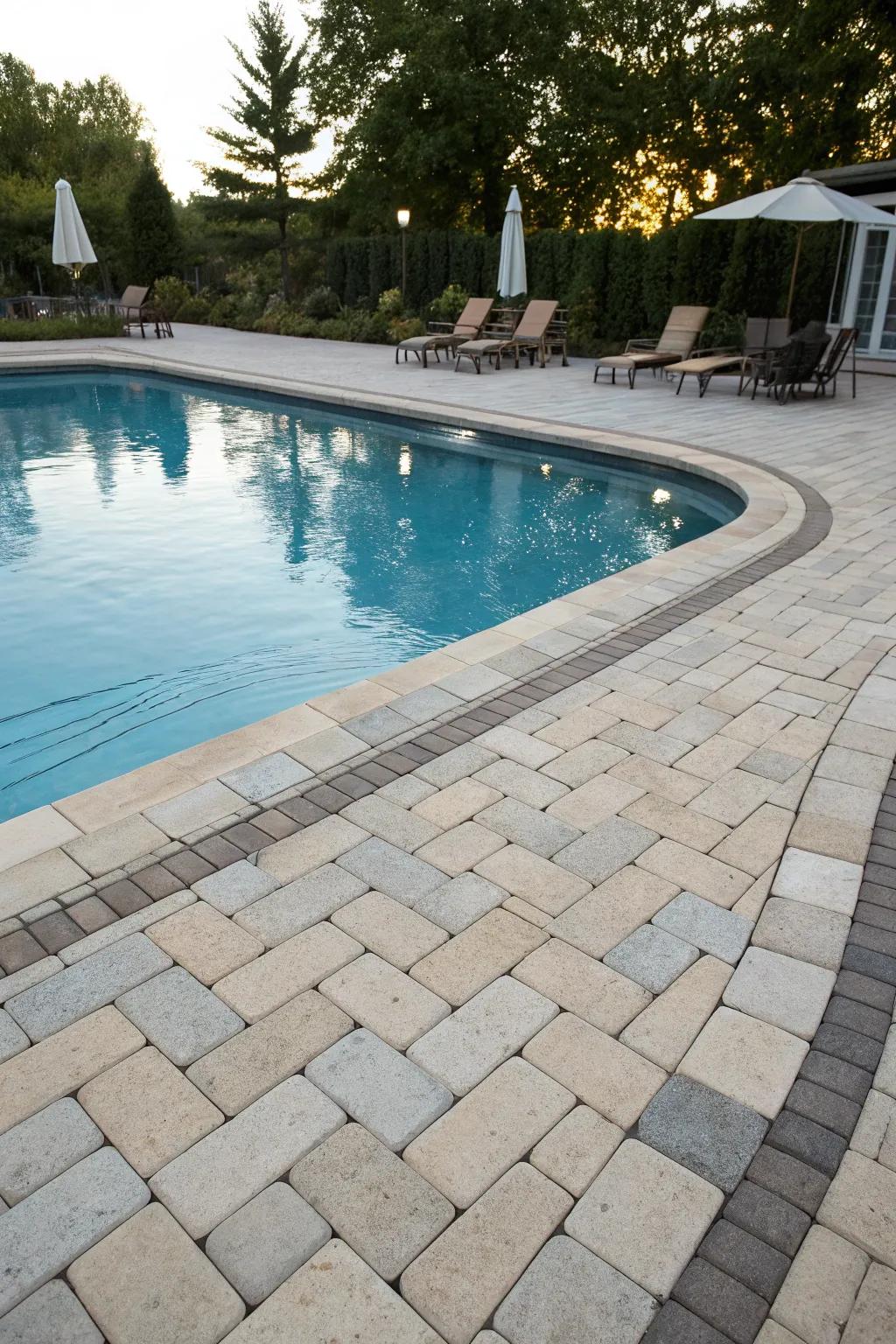 Paver coping allows for creative designs and patterns.